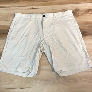 Theory Shorts Mens 36 Zaine SW Neoteric Chino Beige Stretch Flat Front